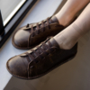 Kép 2/3 - GITA bohemian SÖTÉTBARNA  kézműves bőr cipő