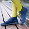 Kép 1/3 - GITA boots FARMERKÉK NUBUK vastag kézműves bőr cipő