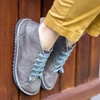 Kép 1/3 - GITA boots GLAM SZÜRKE -vastag talpú kézműves bőr cipő