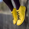 Kép 1/3 - GITA boots SÁRGA -vastag talpú kézműves bőr cipő