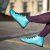 Kép 1/3 - GITA boots AZÚR ZÖLD -vastag talpú kézműves bőr cipő