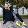 Kép 1/3 - Leggings FEKETE VIRÁGOS