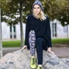 Kép 2/3 - Leggings FEKETE VIRÁGOS