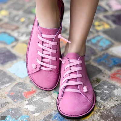 GITA bohemian PINK BUBBLE kézműves bőr cipő