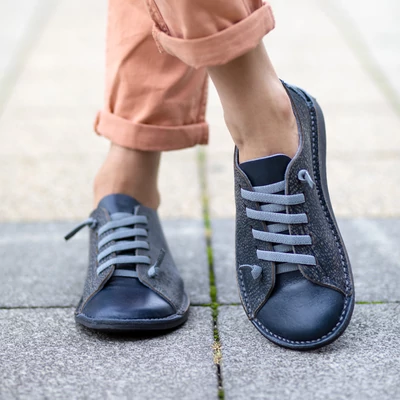 GITA bohemian KÉK KARCOS kézműves bőr cipő