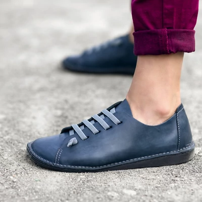 GITA bohemian KÉKESSZÜRKE kézműves bőr cipő