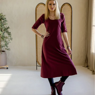 AISA HOSSZÚ RUHA BURGUNDI