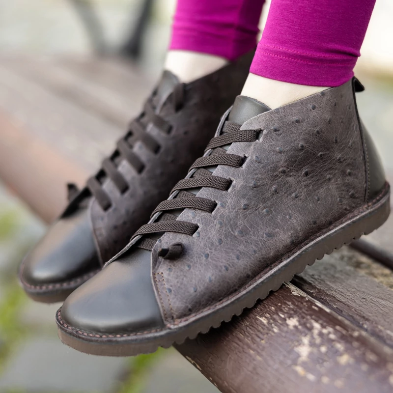 GITA boots BARNA PÖTTYÖS -vastag talpú kézműves bőr cipő