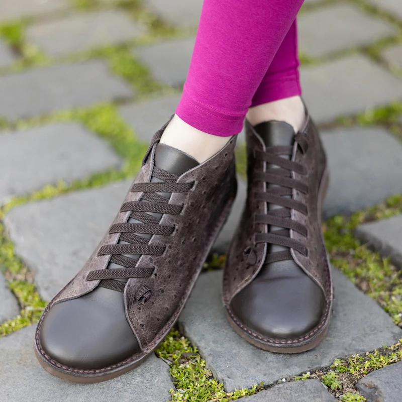 GITA boots BARNA PÖTTYÖS -vastag talpú kézműves bőr cipő