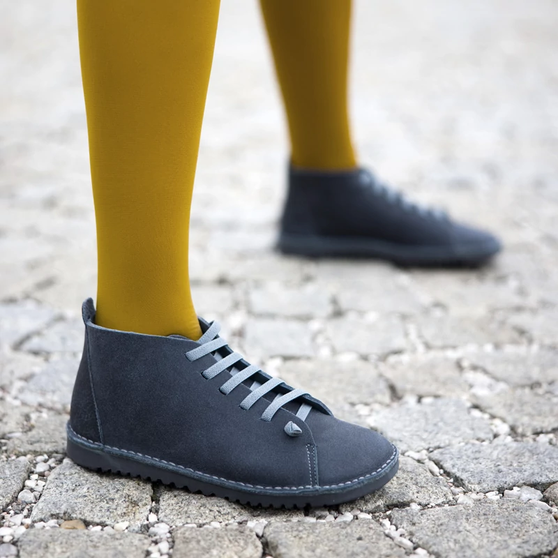 GITA boots FÜSTSZÜRKE vastag kézműves bőr cipő