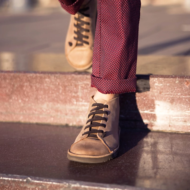 GITA boots TEVE BARNA -vastag talpú kézműves bőr cipő