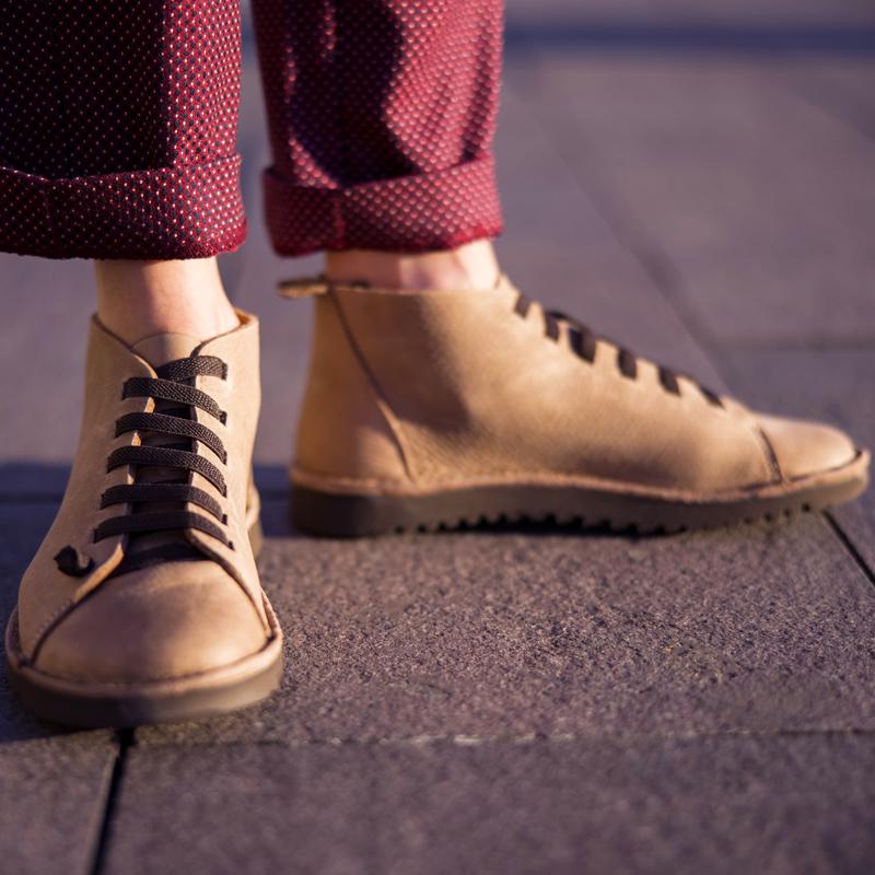 GITA boots TEVE BARNA -vastag talpú kézműves bőr cipő