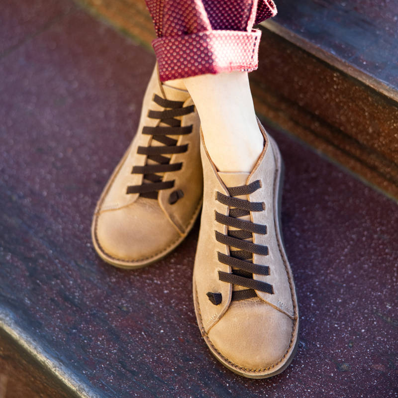 GITA boots TEVE BARNA -vastag talpú kézműves bőr cipő
