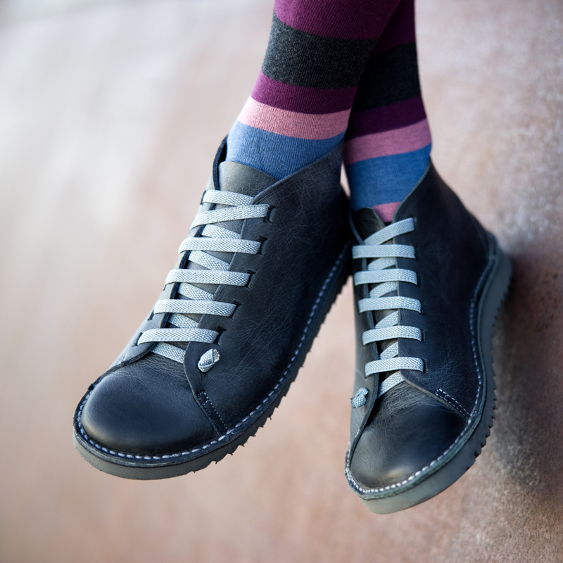 GITA boots GRAFIT -vastag talpú kézműves bőr cipő