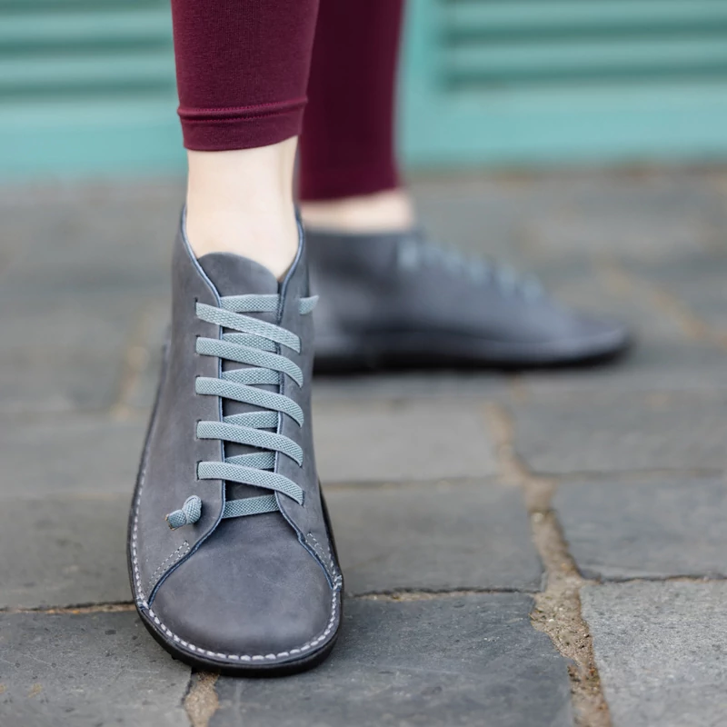GITA COMFORT boots FARKAS SZÜRKE kézműves bőr cipő