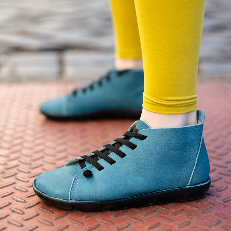 GITA COMFORT boots PETROL kézműves bőr cipő