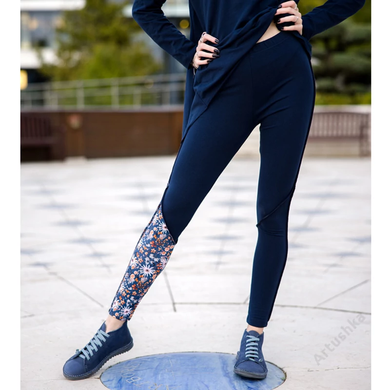 Leggings KÉK VIRÁGOS